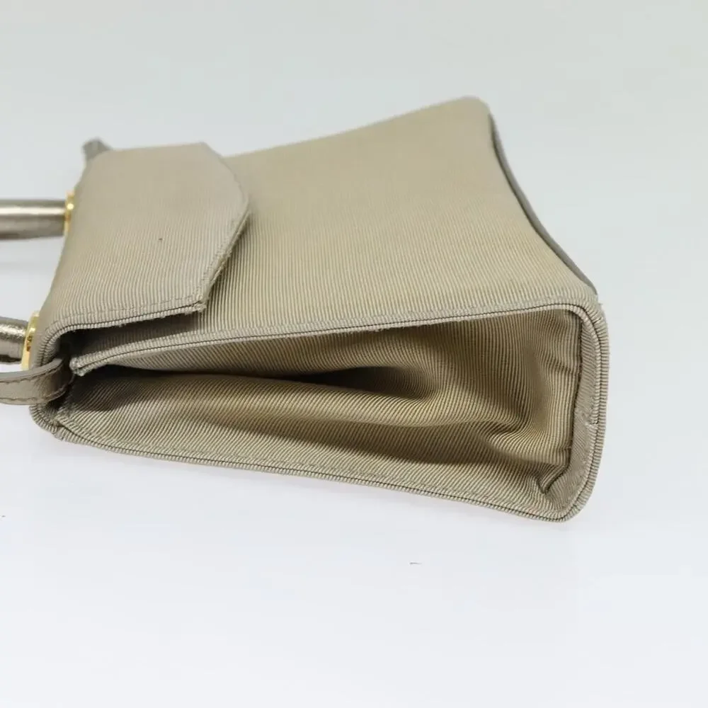 Salvatore Ferragamo Nylon Vara Handbag Beige